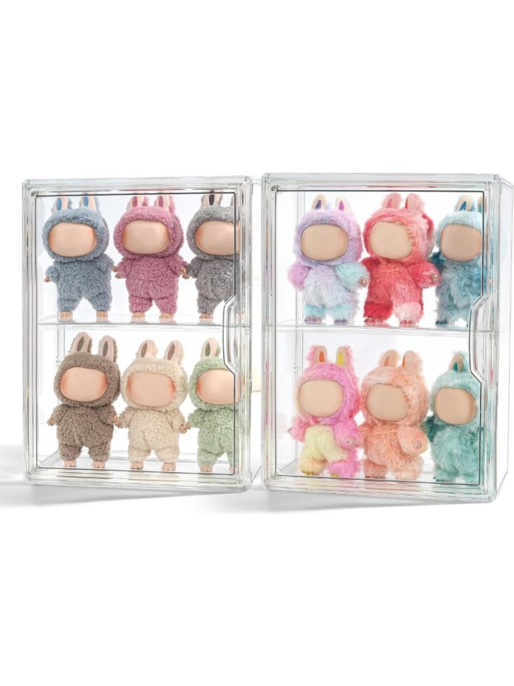 2 Pack Display Case for Collectible Figures & Toys - Perfect for POP MART